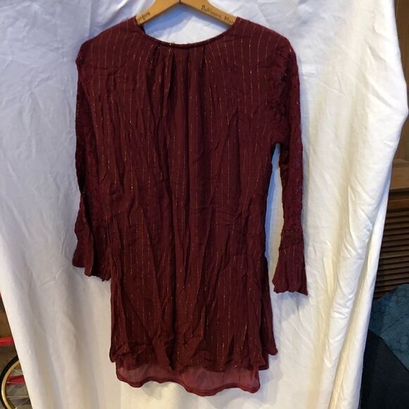 Altar"d State Maroon tunic blouse Medium - Picture 2 of 14